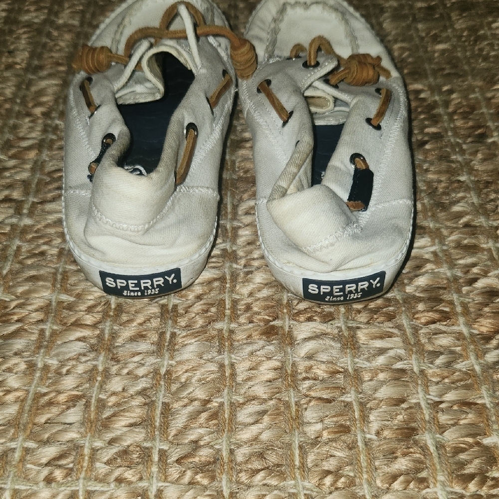 Sperry Women's White and Tan Boat Canvas Sneakers Sneakers 6.5 - Picture 10 of 10